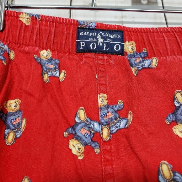 Polo Ralph Lauren Men’s XL Polo Bear PJs Pajama Lounge Pants Red - Picture 5 of 11
